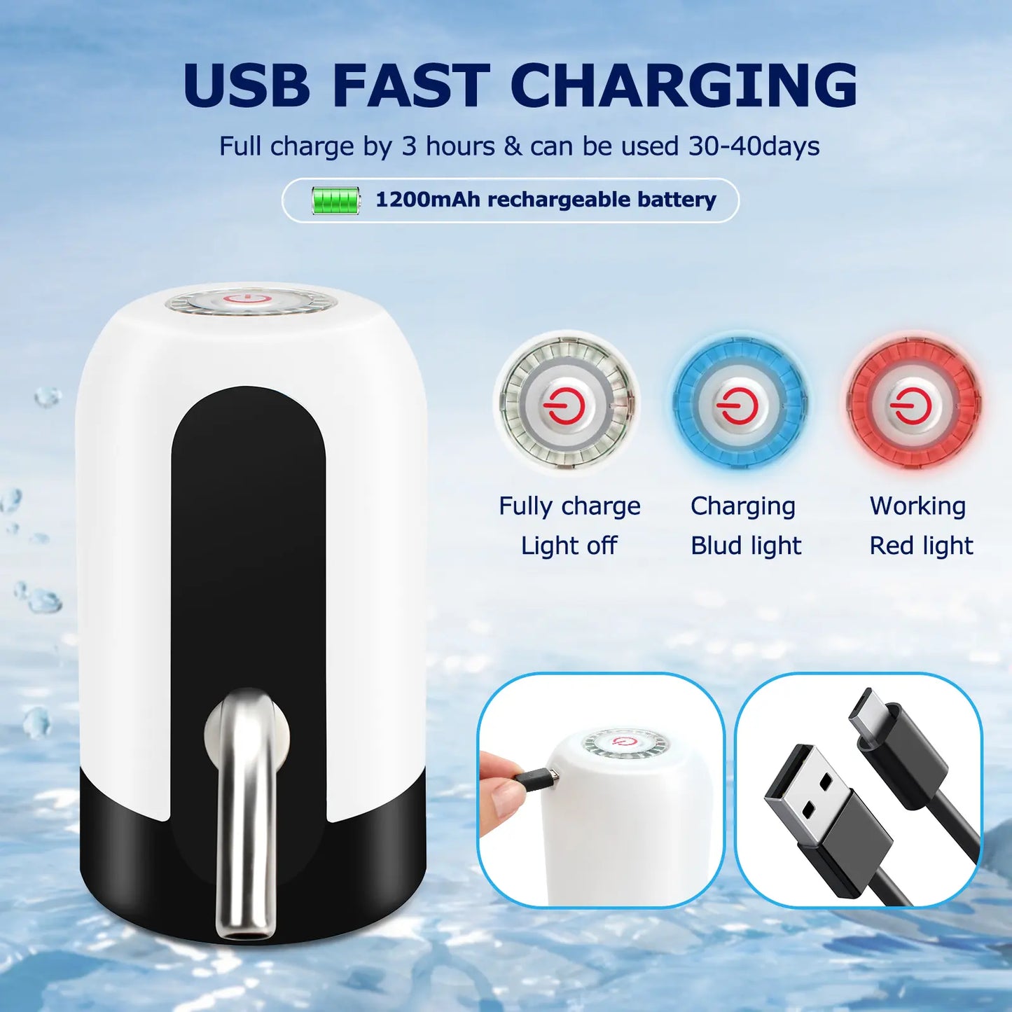 Rechargeable 5 Gallon Water Dispenser Pump 💧🔋