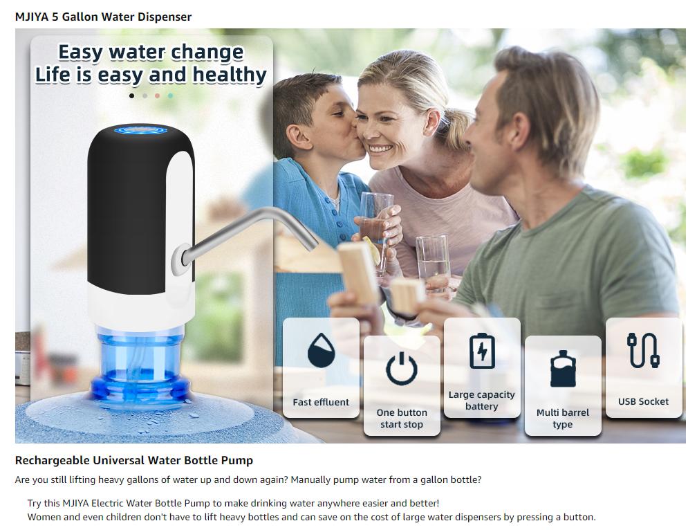 Rechargeable 5 Gallon Water Dispenser Pump 💧🔋
